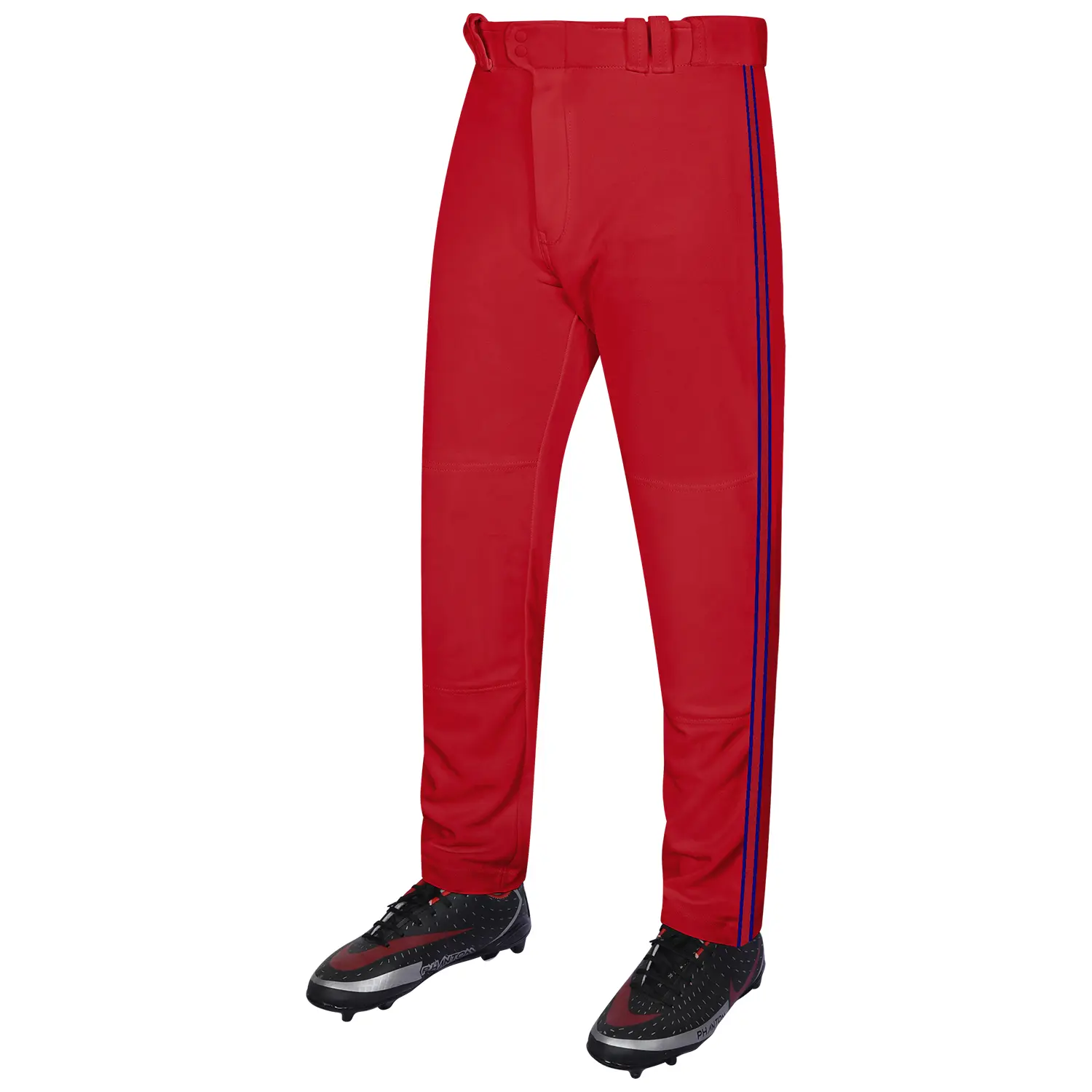Exxact Sports Proline Baseball Pants - Male & Youth Sizes, All-Season, Relaxed Fit Open Bottom, Striped Lightweight Polyester, Double-Ply Knee Panels, Breathable, Anti-Odour (Suitable for Baseball & Softball), Multi-Size, Reinforced Knees, Striped Look, M