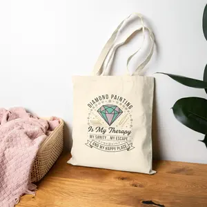 Diamond Painting Is My Therapy tote bag | Canvas Tote