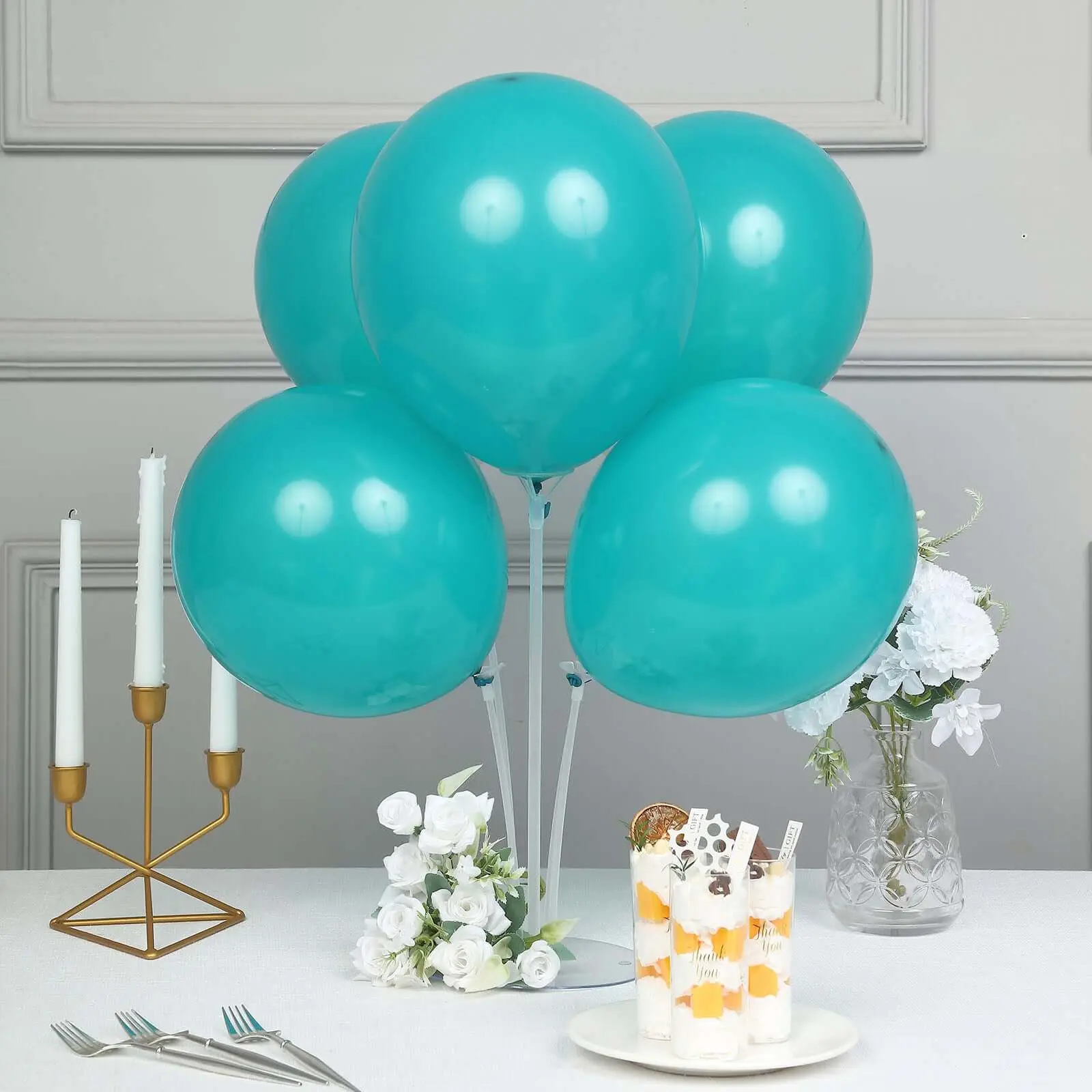 25-Pack 12 in Matte Pastel Peacock Teal Helium/Air Latex Party Balloons, Ideal for Baby Shower, Party Decor, Hanging Balloon Arrangements, Balloon Decor, Hanging Decor