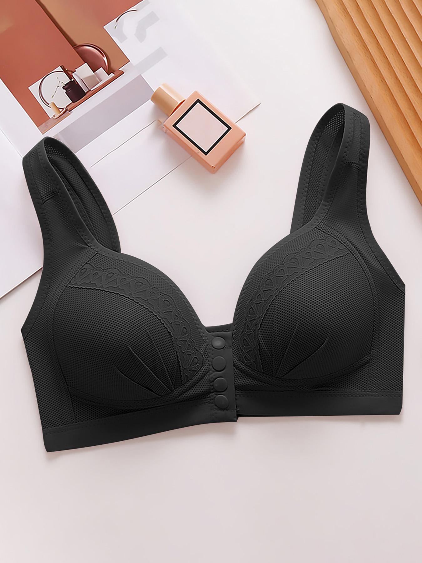 1/3/6PCS Women's Push-Up Jacquard Bra Front Closure Bras Posture Full Coverage Underwire Unlined Seamless Bra for Daily Wear All Seasons, Push bra,Womenswear, Unlined Bra, Wireless Underwear Bras