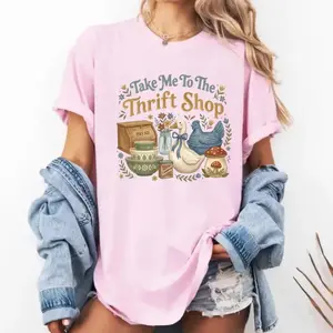 Comfort Colors Take Me To The Thrift Shop T-Shirt, Vintage Thrifting Graphic Tee, Thrifting Shirt, Funny Goose Tshirt - TrendWear USA