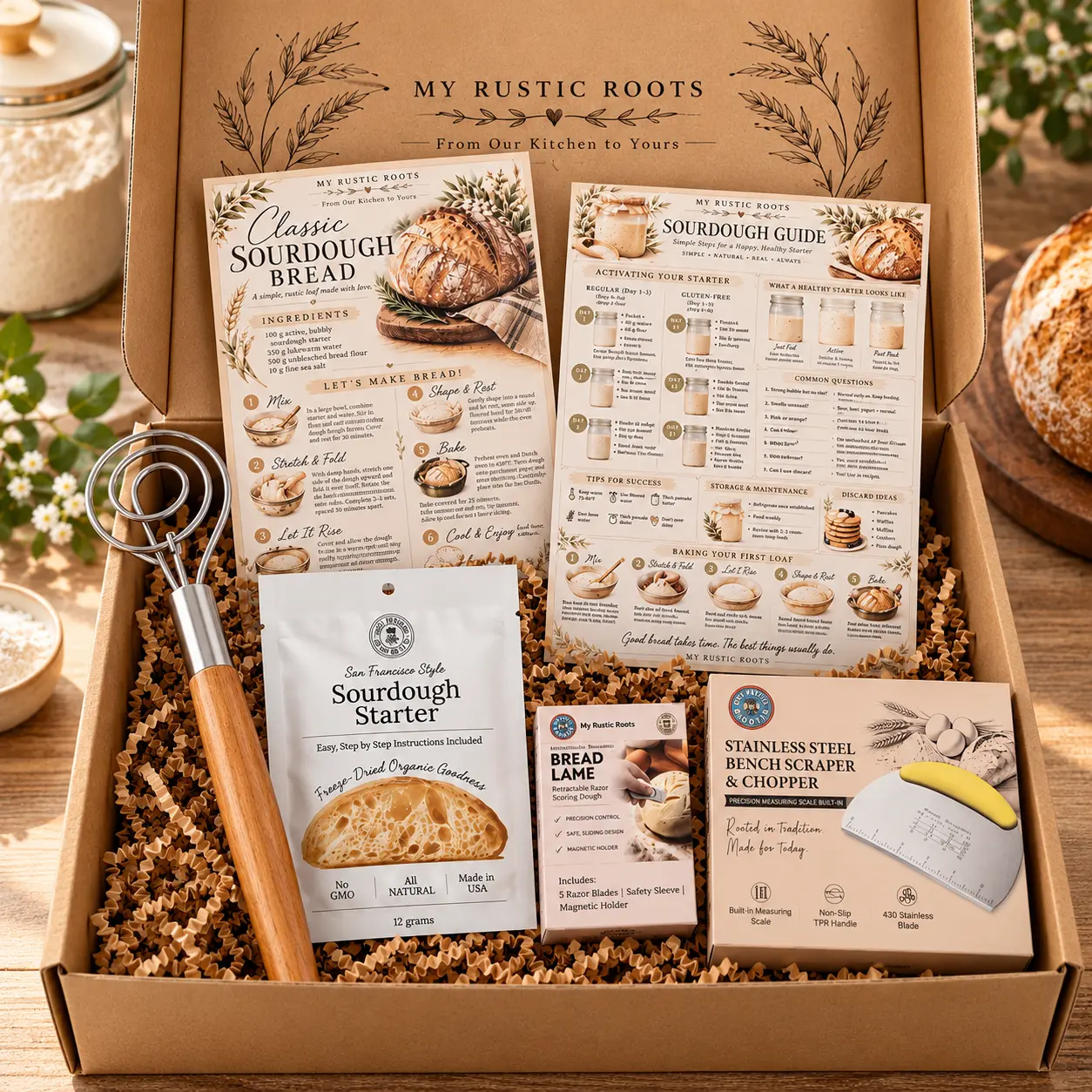 The First Loaf Gift Box | Sourdough Starter Kit with Essential Bread Baking Tools