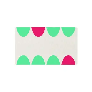 Bold Geometric Outdoor Rug | Colorful Patio Decor | Pink and Mint