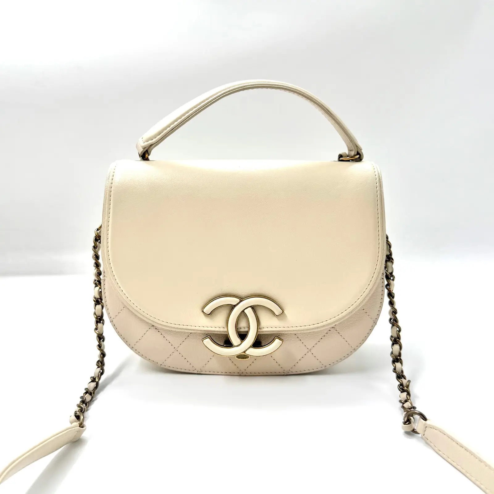 Pre-owned CHANEL AsShown Shoulder Bags 5426 leather saddle chain handbag 26.06.18 Liveshow3