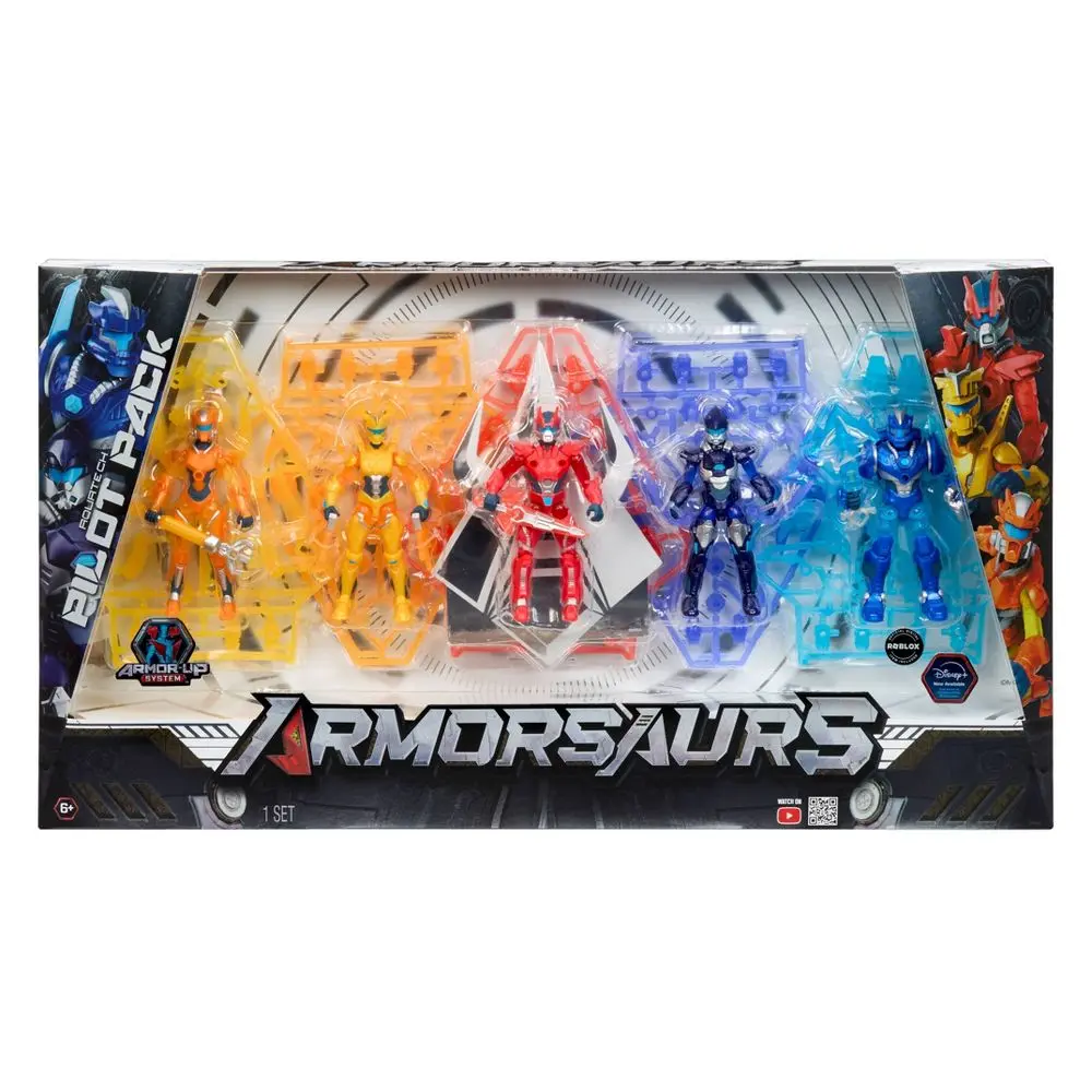 Armorsaurs Pilot Action Figure 3.75" Exclusive 5-Pack Poseable Figure with Armor and Weapons