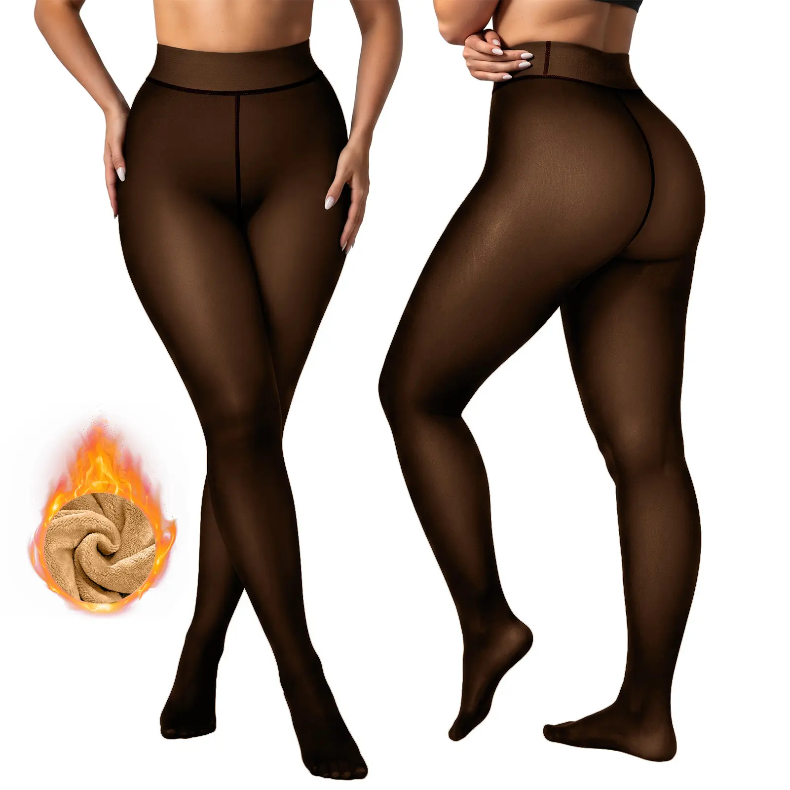 Vertvie｜Nova Fleece Lined Tights, Natural & Seamless Look Leggings for Winter, Nude Illusion Stylish & Versatile