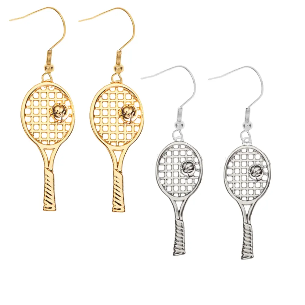 Tennis Racket Dangle Earrings - Hypoallergenic, Fade & Tarnish Resistant