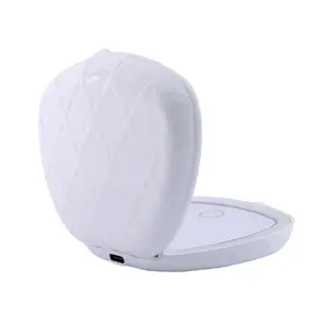 Portable Handheld LED-Illuminated Makeup Mirror - Compact, Built-In Power Supply, Travel-Friendly, Suitable for All Skin Types