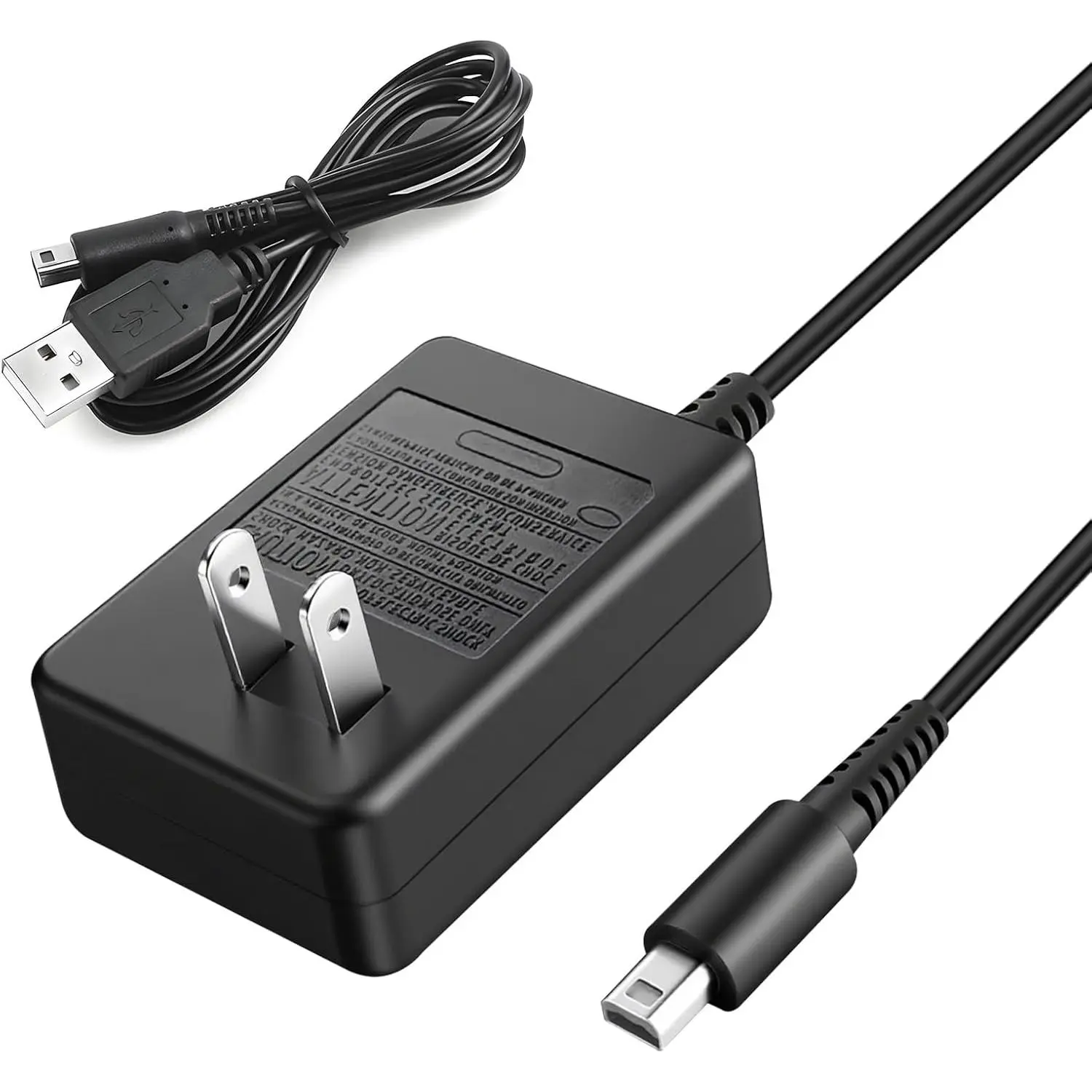 3DS Charger, 3DS Charger Compatible with 3DS XL, DSi XL,  3DS & 2DS- AC Wall Adapter,  100-240V  Power Cord for Handheld Console Accessories (Black)