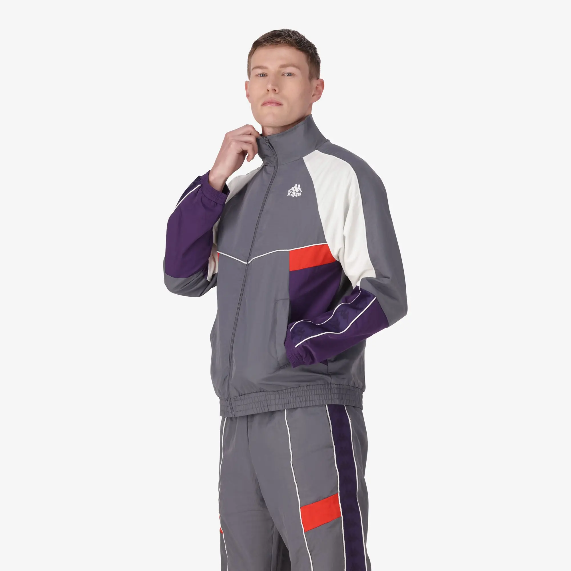 222 Banda Ozzy Athletic Activewear Jacket - Grey, Charcoal, White, Natural, Violet, Anil, Elastic Fabric, Sturdy Hem