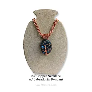 24" Copper Necklace & Labradorite Pendant