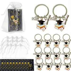 12count Class of 2026 Graduation Keychain Set -Reliable for Classmates, p-rated  Friends & Senior Students - Durable Stainless Steel, Rectangular Shape Graduation Centerpieces for Tables link chain