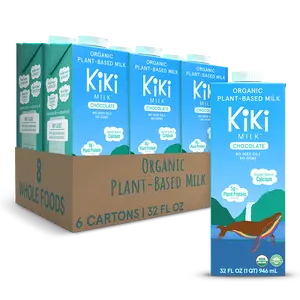 Chocolate Kiki Milk 6-Pack: Organic dairy-free plant milk (32 fl oz, Pack of 6) with high calcium and protein