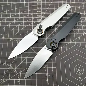 2.9" Button Lock Folding Pocket Knife, CPM-154 Steel Blade, Lightweight Aluminum EDC Knife for Camping & Daily Carry