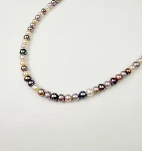 【Live】PEARLISM Candy color  Freshwater Akira Pearl Necklace | 4-5mm Full-Strand Adjustable Minimalist Luxury-AFAN022