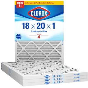 Clorox 18x20x1 Air Filter, Premium Pleated Furnace Filters