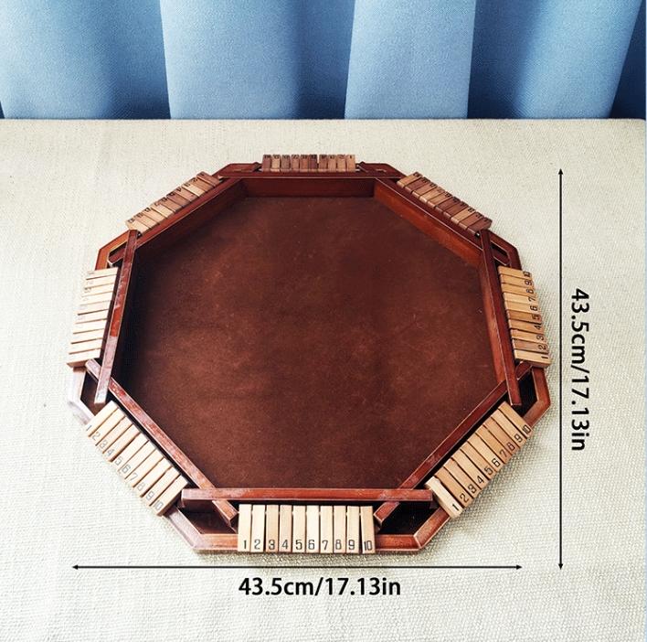 Eight Sides Wooden Shut The Box Game -  Strategy Board Game For Family Game Nights, Party ( & Adults) - Shut The Box Challenge, Ideal for Family Entertainment, Parties, Thanksgiving, Christmas, New Year Gifts