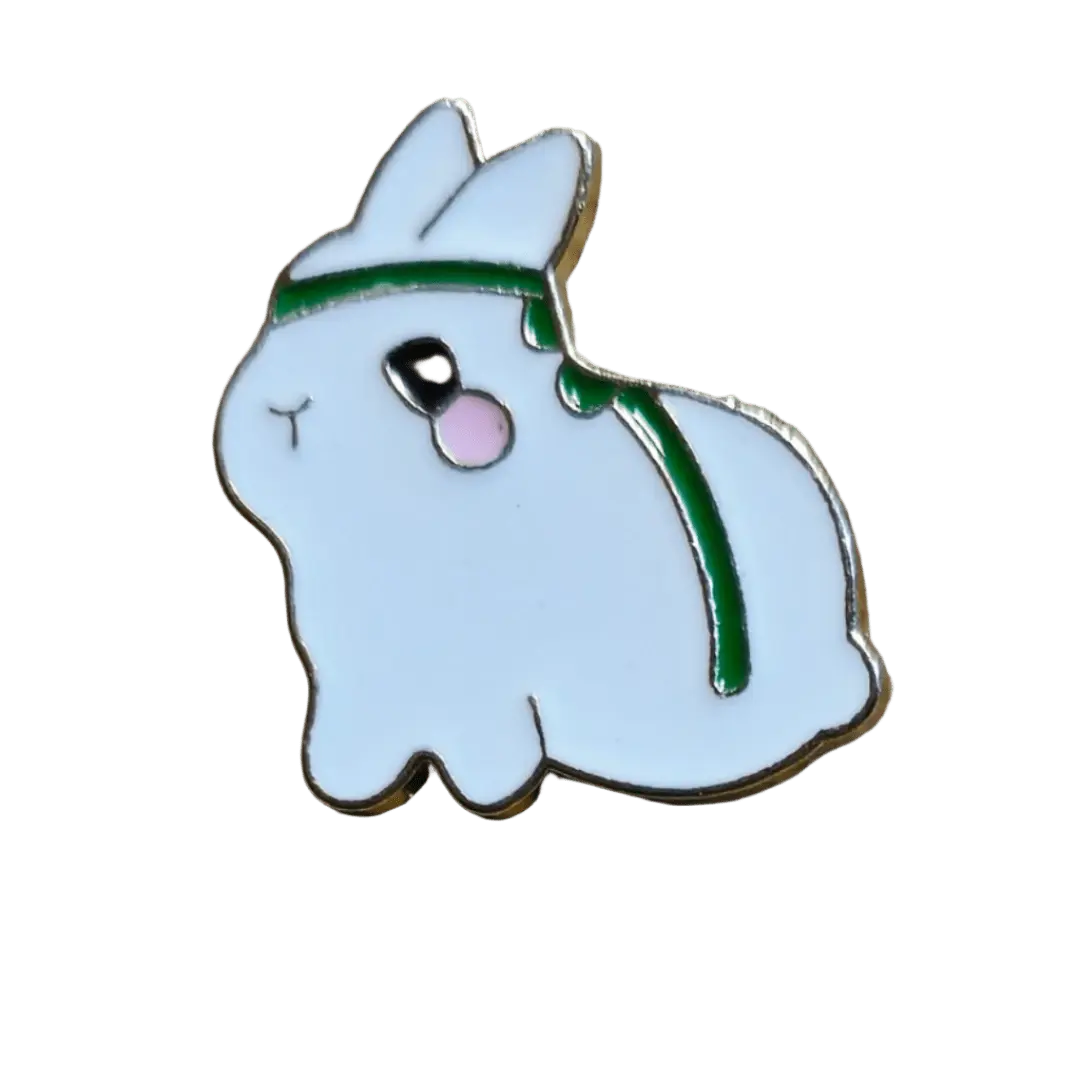 Green Belt Bunny Pin