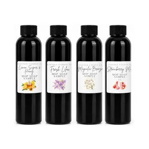 Spring Mop Soap Sample Pack for Cozy Floor Cleaning and Aesthetic Resets | 4 Bottles 4oz Each