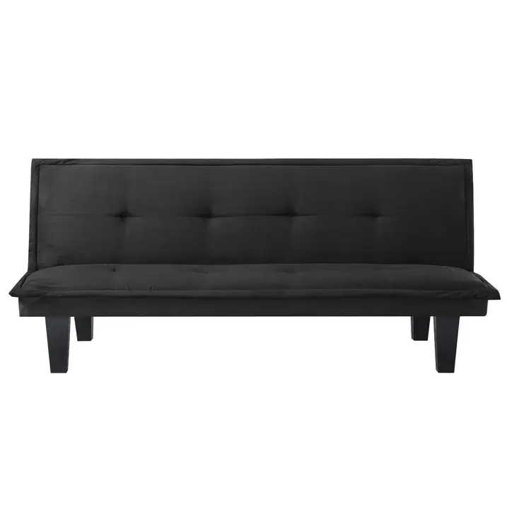Black Modern Faux Suede Convertible Futon Sofa Bed - Upholstered Living Room Couch with 3 Adjustable Backrest Angles, Ideal for Small Spaces, Apartments furniture sectional modular soft