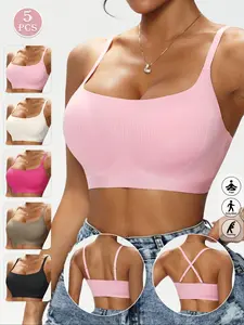 Women's Wireless Solid Color Nylon Daily Bra with Adjustable Straps, Soft Breathable Comfort for All Seasons, No Underwire with Removable Pads, Supportive Wireless Bra