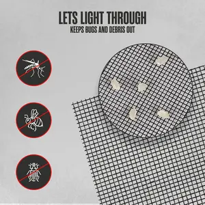 Houseables Window Screen Mesh, Screen Roll, Screening Material Roll, Window Mesh Replacement, Screening Repair for Door, Patio, Lanai, Porch, Pet, Insect, Outdoor, Fiberglass, Black, 36 Inch x 100 FT