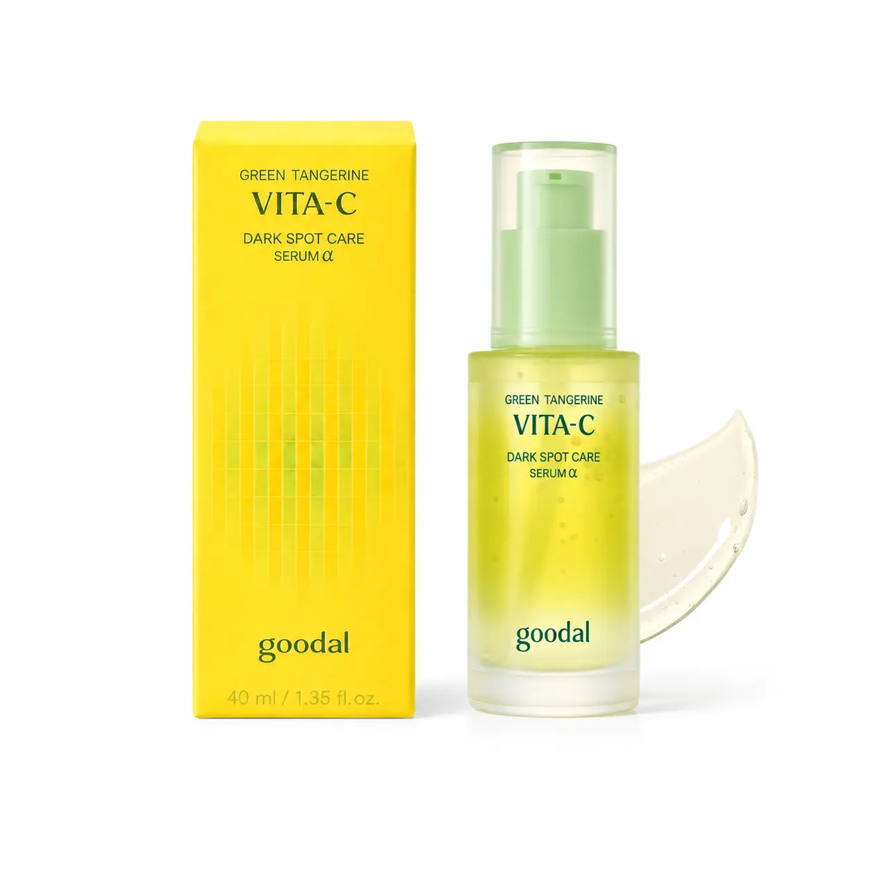 GOODAL Green Tangerine Vita C Dark Spot Care Serum Alpha-Sensitive Skin | Anti-Aging, Acne Scars, Hyperpigmentation, Dark Circles Treatment (40ml, 1.41 fl oz)