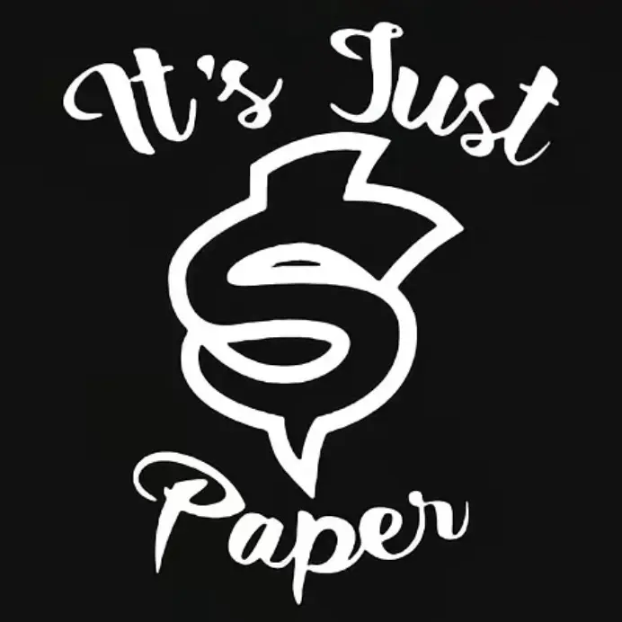 It's Just Paper Decal - Simple Text Design on Paper Product