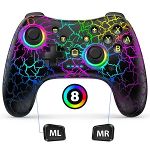 Hall Effect  Controller for  / 2/Lite/OLED,    Pro Controller Compatible with PC/Android/iOS, 9 Color Adjustable LED  Remote with App & Programmable