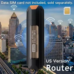 【Requires a separately purchased data‑only SIM card】 Joytutus 4G LTE WiFi Router 150Mbps USB Modem Unlocked Portable Car WiFi Adapter for Desktop PC Notebook TV Black Wireless Dongle Device