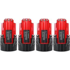 4Pack 12V 3.5Ah Replacement for Milwaukee M12 Battery Lithium 48-11-2411 48-11-2420 48-11-2401 48-11-2402 48-11-2401 Cordless Tools