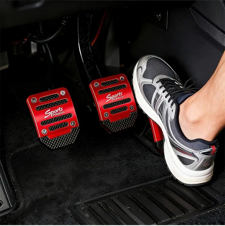 3pcs Manual Shift Car Pedals，Anti Slip Pedal，Non-Slip Rubber Strips，Thuckened Alloy，Wear-Resistant Throttle Brake Clutch Covers