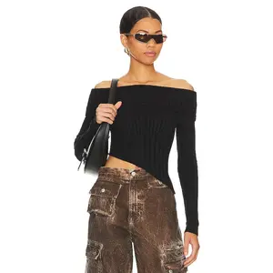 superdown Regina Off Shoulder Sweater in Black