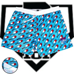 Baseball Lifestyle 101 Style Swim Print Youth Shorts, Colorful Summer Pattern Athletic Shorts, Lightweight Breathable Gym (No Lines)