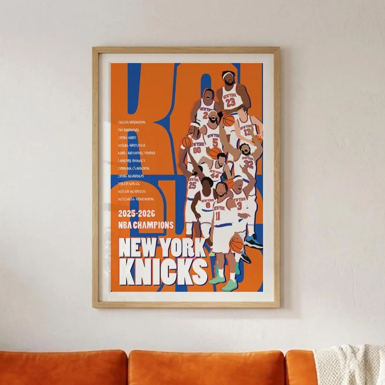 2025-2026 Champions Poster, Vintage Basketball Wall Art, Retro Sports Decor