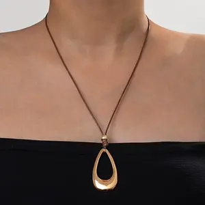 Vintage Teardrop Shaped Pendant Necklace for Women & Girls, Fashion Jewelry for Party, Daily Clothing Decor, Trendy All-match & Exquisite Jewelry for Birthday Gift, Jewelry Accessory Modern versatile accessories