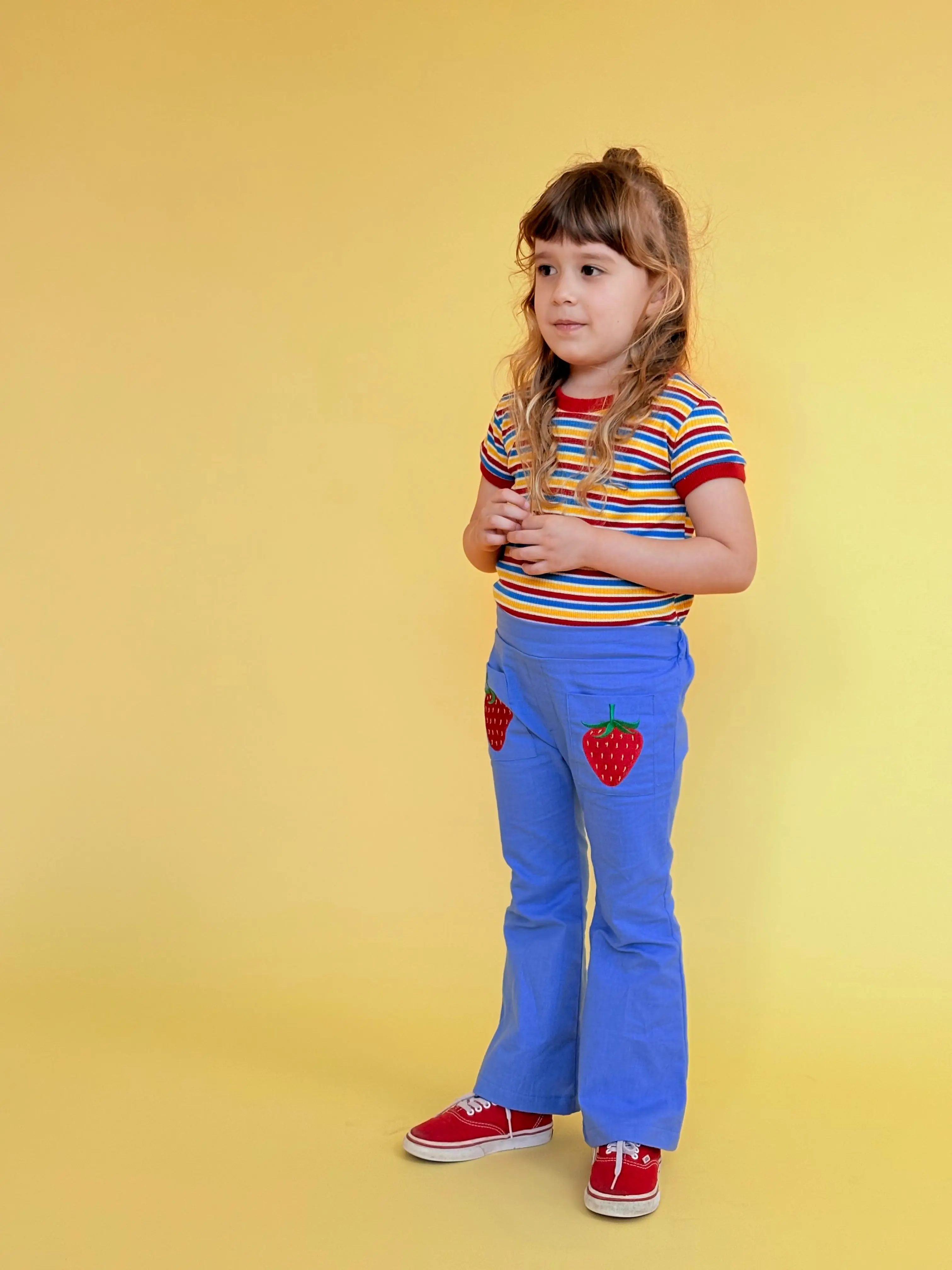 Strawberry Pocket Bell Bottom Pants