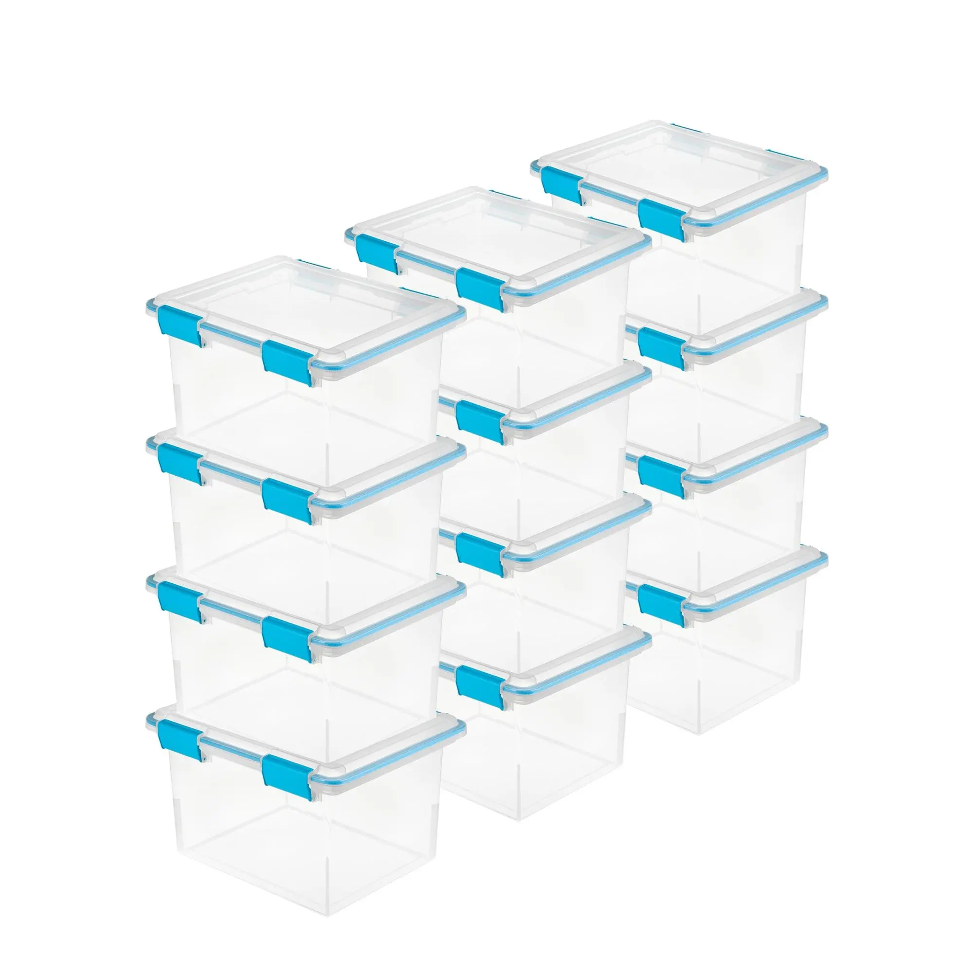 Sterilite 32 Quart Clear Stacking Storage Container with Gasket Lid, 12 Pack Sterilite 32 Quart Clear Stacking Storage Container with Gasket Lid, 12 Pack