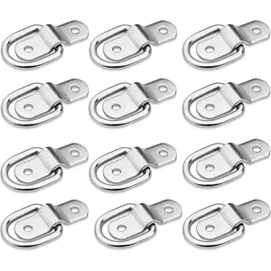 D-Ring Tie Downs Anchor1/4" Heavy Duty Surface Floor Mount Lashing Rings 2400 lbs Cargo  Load-Bearing Hangers Bracket (Pack of 12)