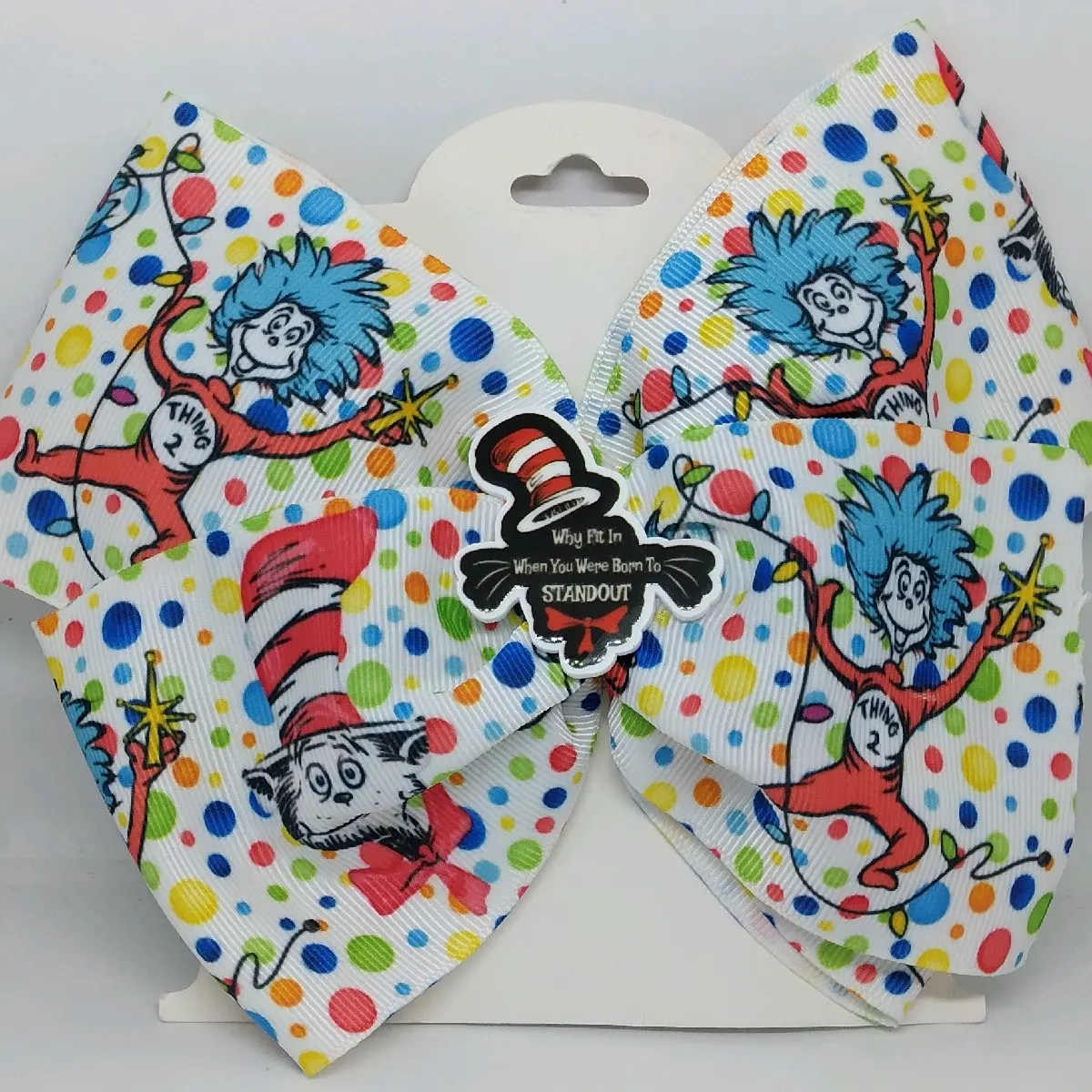Dr Seuss hair bow slip grip