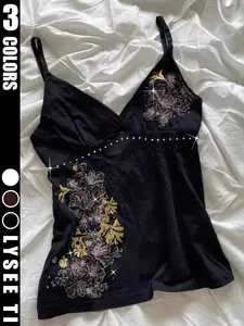New Summer & Spring Strapless Y2K Style Floral Print Rhinestone Fitted Slimming Outerwear Top, Trendy Sexy Cami Vest for Women