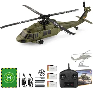 UH60L Blackhawk RC Helicopter Brushless 4CH, WLtoys K170 Remote Control Helicopter for Adults, 6-Axis Gyro 2.4G RC Aircraft 3 Batteries.