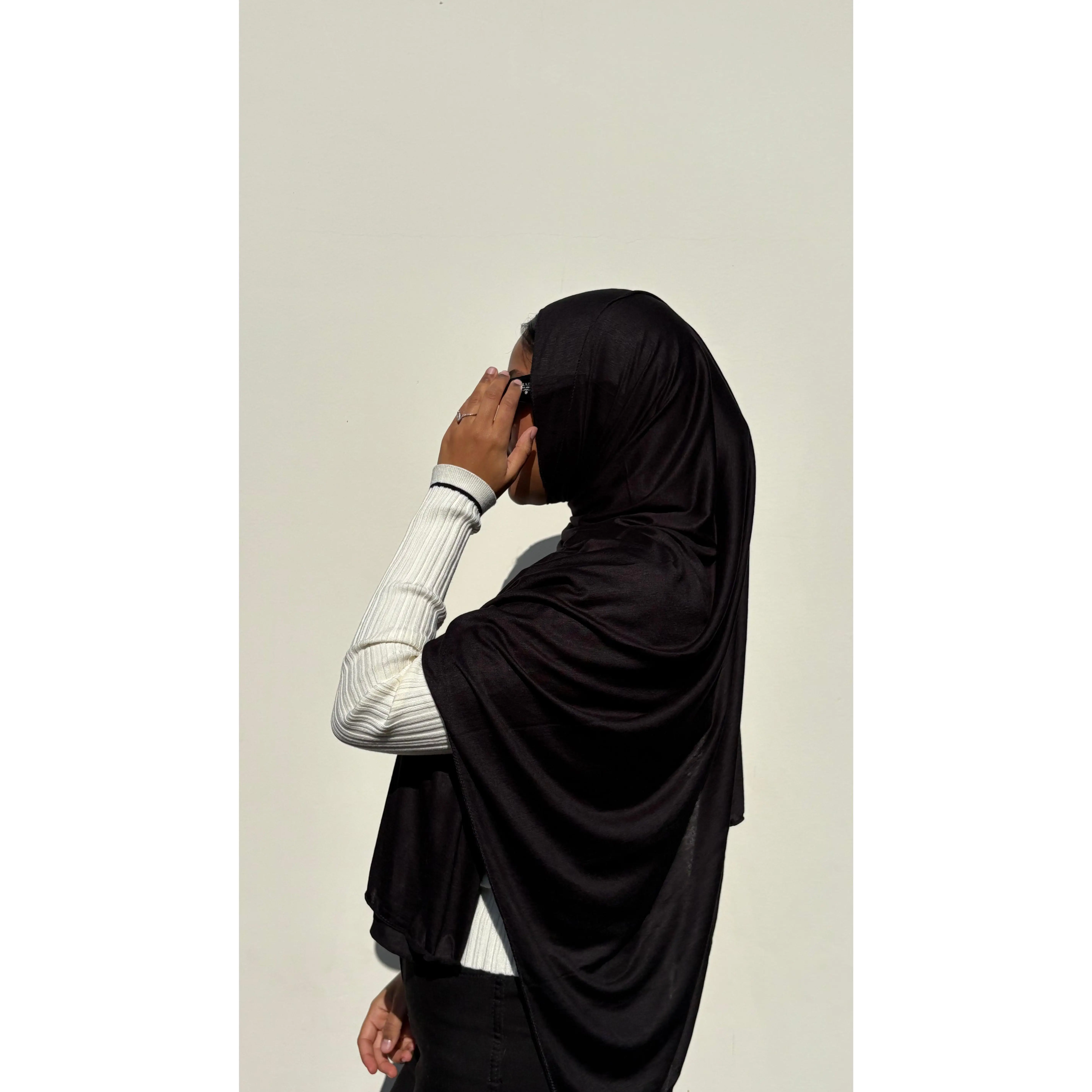 Luxury Jersey Hijab - Midnight Black