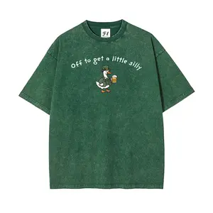 Unisex  “Off to get a little silly” Vintage Shamrock Vintage Washed T-Shirt   – St. Patrick’s Day Graphic Tee