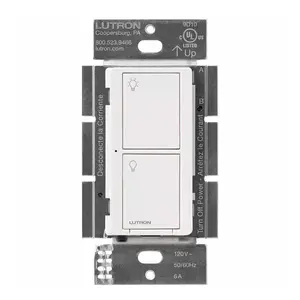 Lutron PD-5WS-DV-WH Caseta Wireless Switch - 5A Two-Wire Smart Light Switch, Single-Pole/3-Way, White