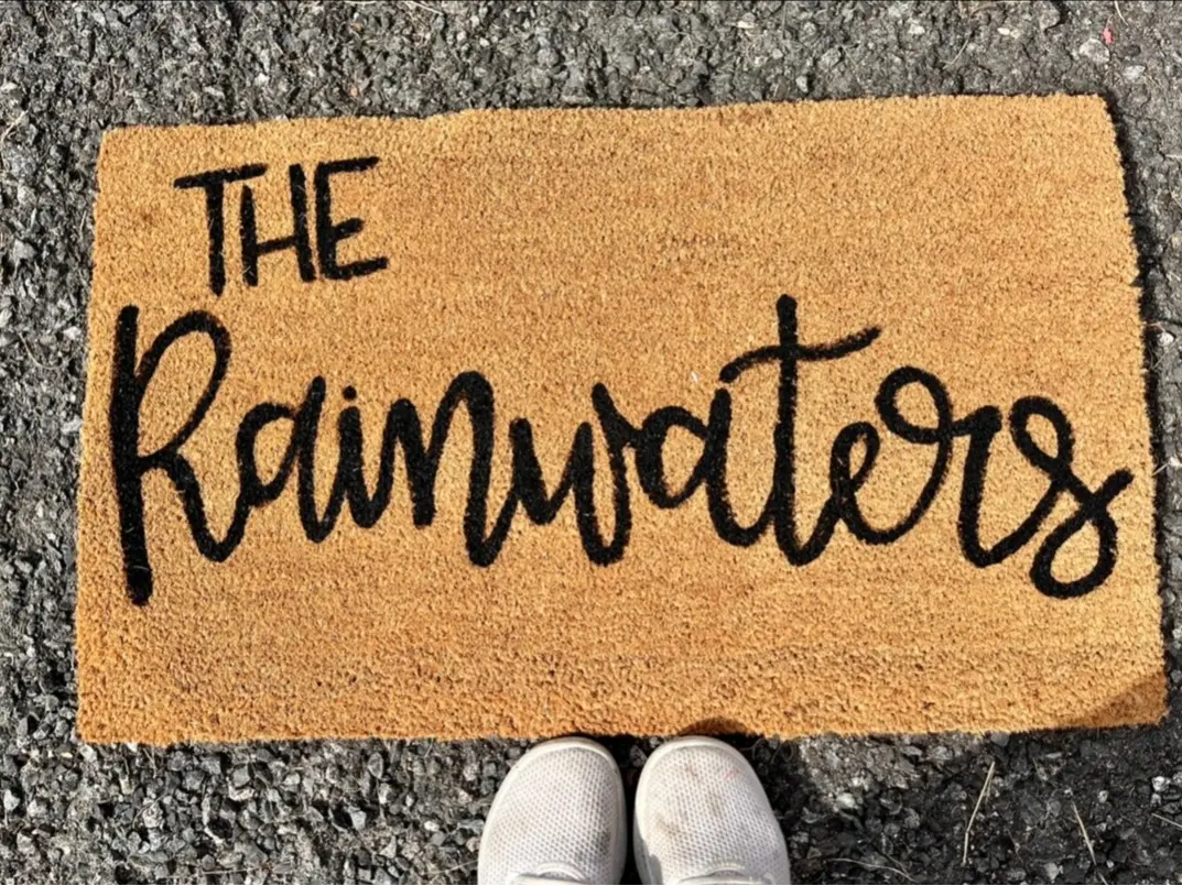 Custom Handpainted Last Name Doormat - Personalized 18x30 Inches