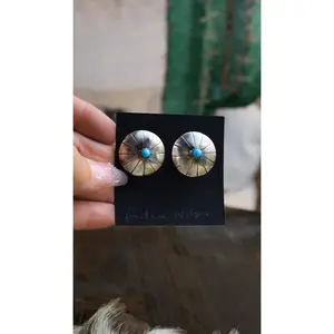 NATIVE MADE SAUCER BUTTON EARRINGS