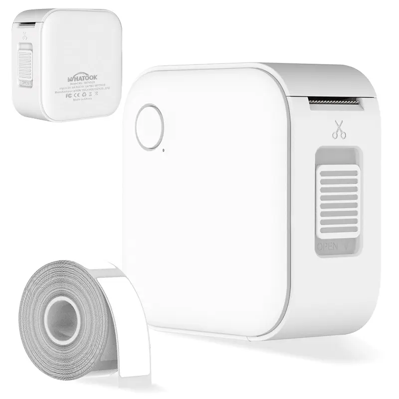 Portable Bluetooth Handheld Label Maker Machine with Inkless Thermal Printing Mini for Home, School, Small Business, Office Organization (White)