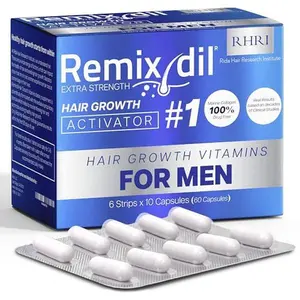 Hair Growth Vitamins Hair Regrowth For Men | Supports Beard And Scalp Strength | Helps Reduce Thinning And Breakage | Fast-Acting Formula To Boost Volume | 60 Capsules