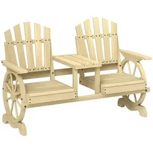 Garden Bench 2-Seat Bench With Storage Compartment Under Table Seat Sloped For Comfort Holds Umbrella For Shade 60.6 Inches Wide